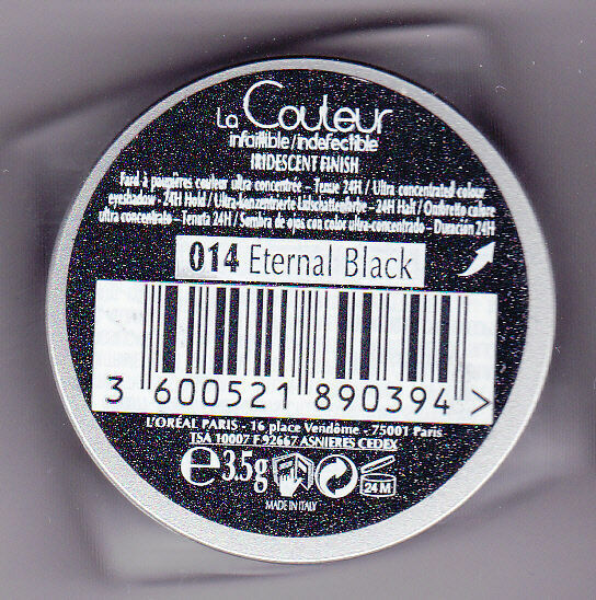 L'Oreal Color Infallible Eyeshadow, 014 Eternal Black .12oz