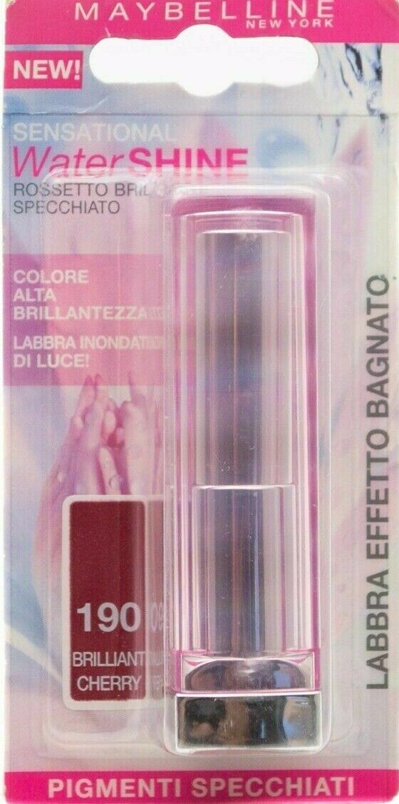 Maybelline Water SHINE  190 Brilliant Cherry, Italian Package