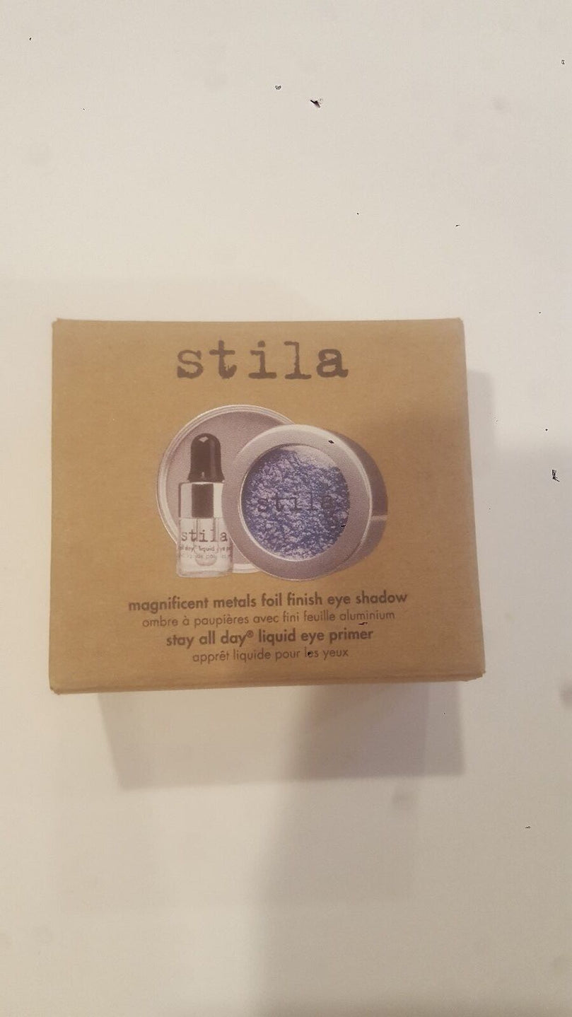 Stila Magnificent Metals Foil Finish Eye Shadow With Mini Stay All Day Liquid Eye Primer - Metallic Cobalt 2pcs