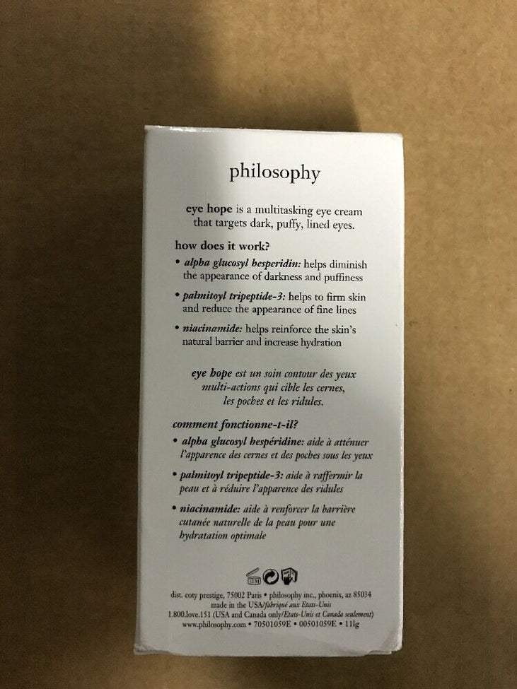 Philosophy by Philosophy Eye Hope Multitasking Eye Cream For Dark Circles, Puffi