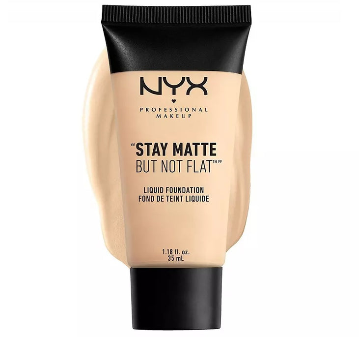 NYX PROFESSIONAL MAKEUP Stay Matte But Not Flat Liquid Foundation, Medium, 1.18 Ounce