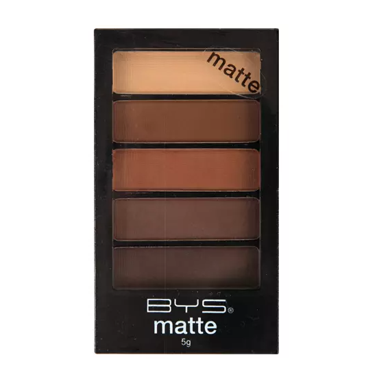 BYS 5 Shades Eyeshadow Compact Eye Makeup Palette with Applicator - Matte Desert Safari