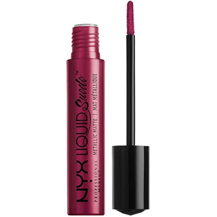 NYX Professional Makeup Liquid Suede Metallic Matte Cream Lipstick, Pure Society