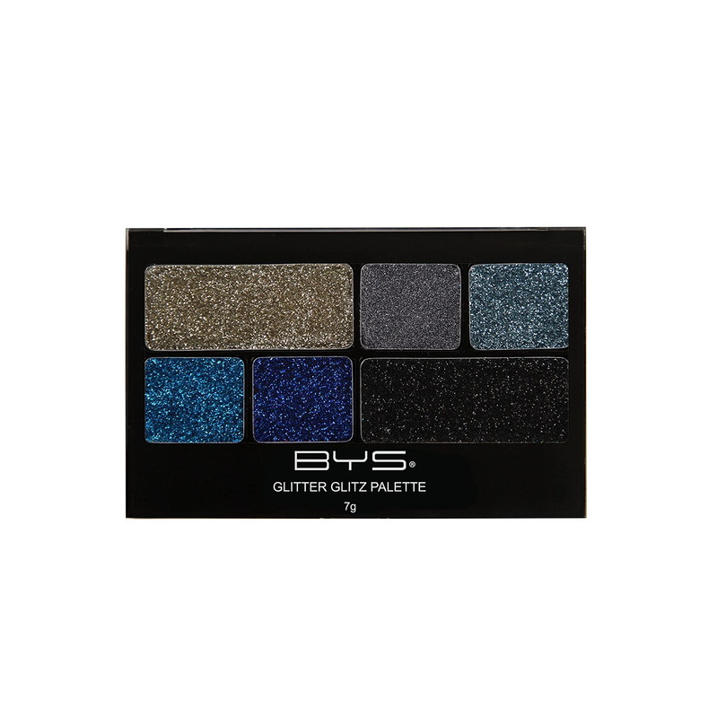 BYS Glitter Glitz Gel for Eyes and Face Eye 6 Shade Makeup Palette - Azure Blue