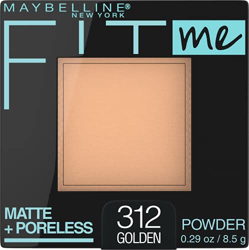 Maybelline Fit Me Matte + Poreless Powder Foundation Makeup, 312 Golden, 0.29 oz