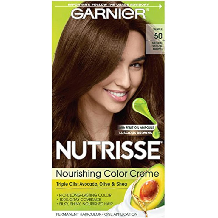 Garnier Nutrisse Nourishing Hair Color Creme, 050 Medium Natural Brown Truffle