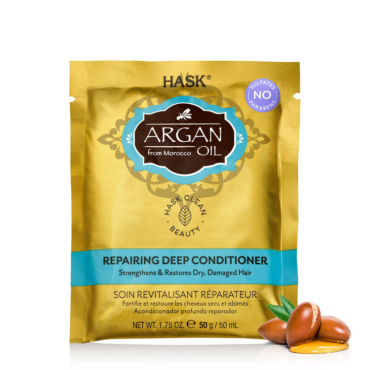 Hask Argan Oil from Morocco Repairing Deep Conditioner with Vitamin E, Orange Citrus, 1.75 oz, Travel Size