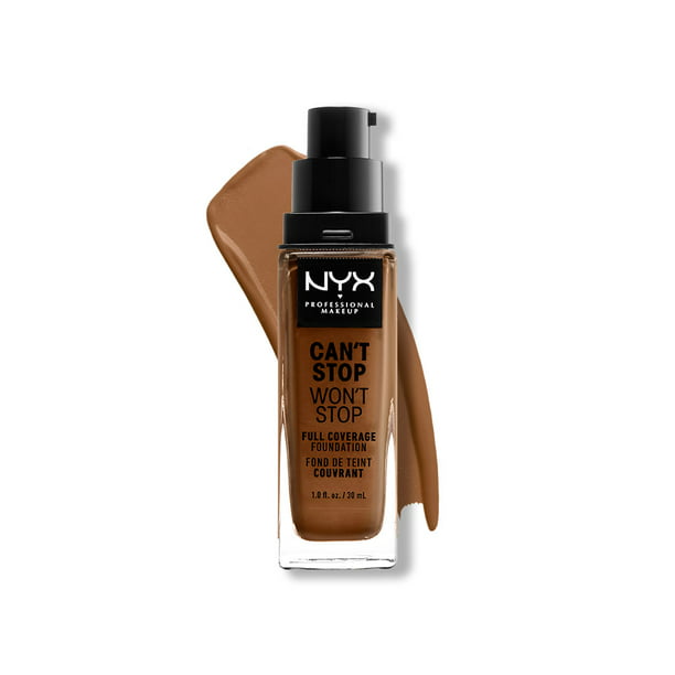 NYX PROFESSIONAL MAKEUP Can't Stop Won't Stop Foundation, 24h Full Coverage Matte Finish - Mahogany