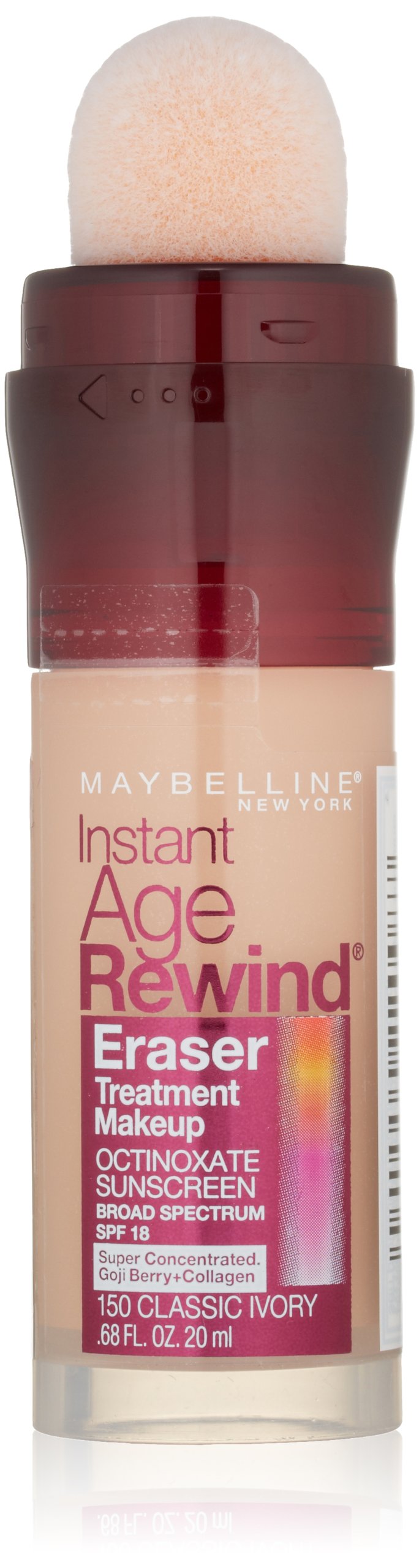 Maybelline Instant Age Rewind Eraser Treatment Makeup, SPF 18, Classic Ivory, 0.68 fl oz