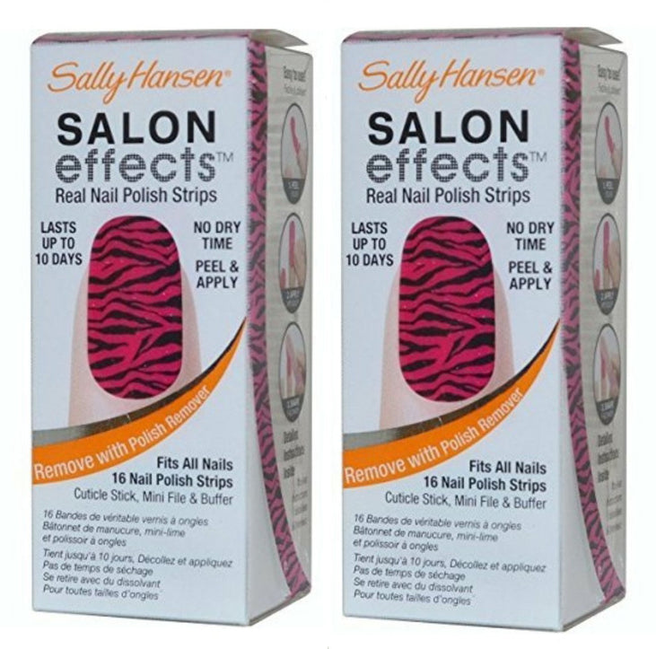 sally hansen salon effects real nail polish strips animal instinct - 16 ea, pack of 2