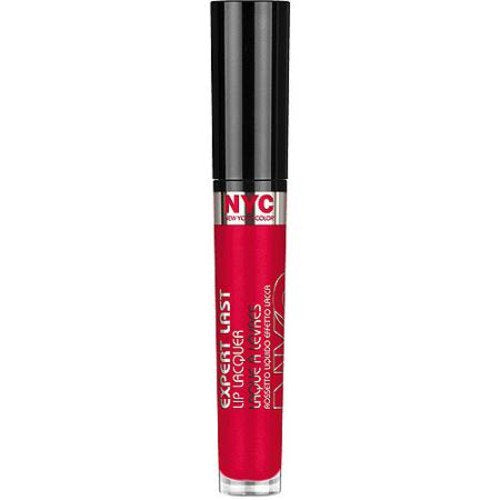 N.Y.C. New York Color Expert Last Lip Lacquer, Rockaway Ruby, 0.15 Fluid Ounce