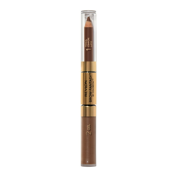 Eyebrow Gel & Pencil by Revlon, ColorStay Brow Fantasy 2-in-1 Eye Makeup, Longwearing with Precision Tip, 105 Brunette, 0.04 Oz