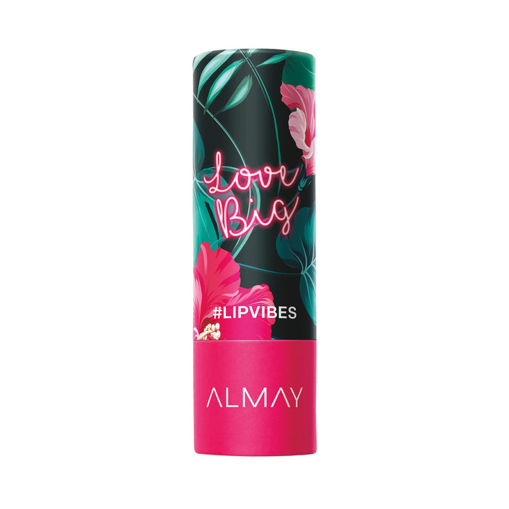 Almay Lip Vibes, Hypoallergenic, Cruelty Free, Oil Free, Fragrance Free, Ophthalmologist Tested Lipstick, with Shea Butter and Vitamins E and C, Love Big