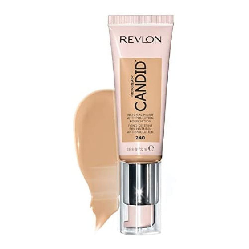 Revlon PhotoReady Candid Natural Finish Anti-Pollution Foundation, 240 Natural Beige, 0.75 fl oz.