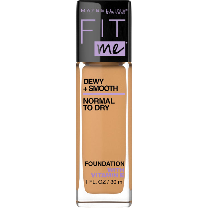 Maybelline Fit Me Dewy and Smooth Liquid Foundation Makeup, SPF 18, Golden Beige, 1 fl oz