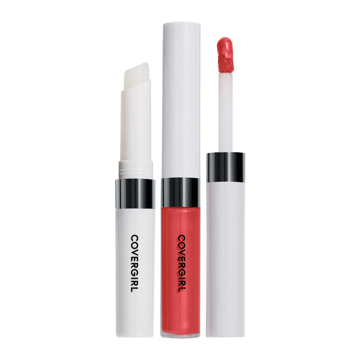 COVERGIRL Outlast All-Day Lip Color Liquid Lipstick And Moisturizing Topcoat, Longwear, Red Hot, Shiny Lip Gloss, Stays On All Day, Moisturizing Formula, Cruelty Free, Easy Two-Step Process