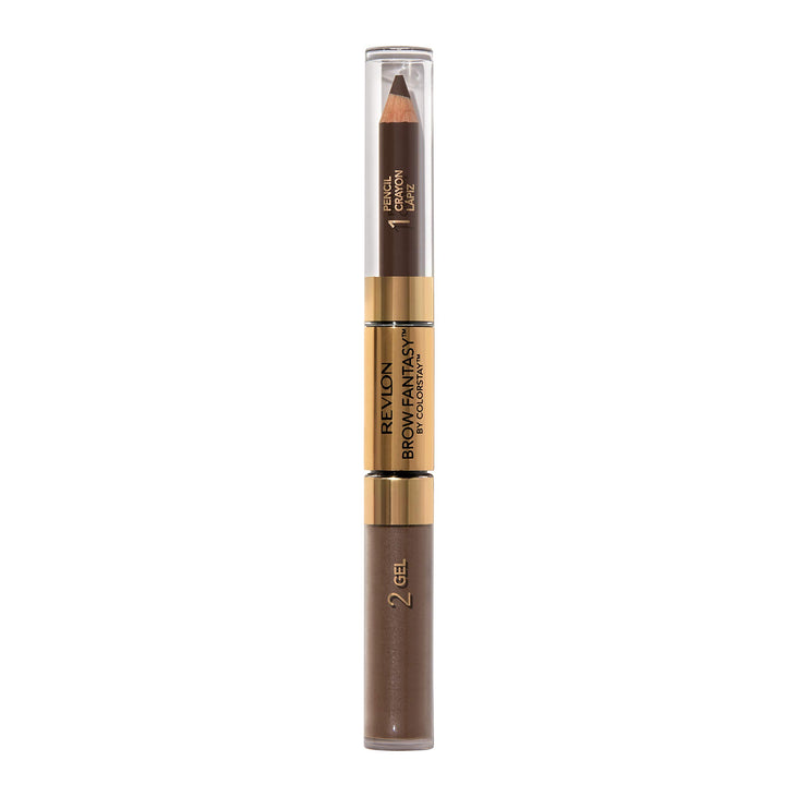 Revlon Eyebrow Gel & Pencil by Revlon, ColorStay Brow Fantasy 2-in-1 Eye Makeup, Longwearing with Precision Tip, 106 Dark Brown, 0.04 oz