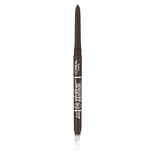 L'Oreal Paris Infallible Never Fail Pencil Eyeliner with Built in Sharpener, Black Brown