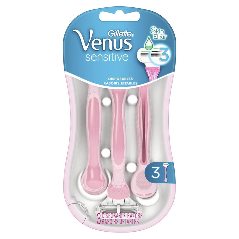 Gillette Venus Sensitive 3-Blade Women's Disposable Razors - 3ct