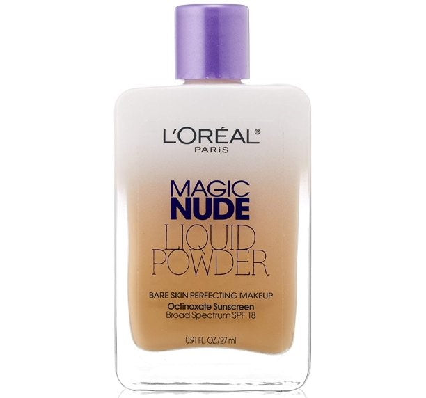 L'Oreal Paris Magic Nude Liquid Powder Bare Skin Perfecting Makeup SPF 18, Natural Buff, 0.91 Ounces