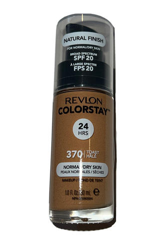 Revlon ColorStay Face Makeup for Normal and Dry Skin, SPF 20, Longwear Medium-Full Coverage with Matte Finish, Oil Free, 370 Toast